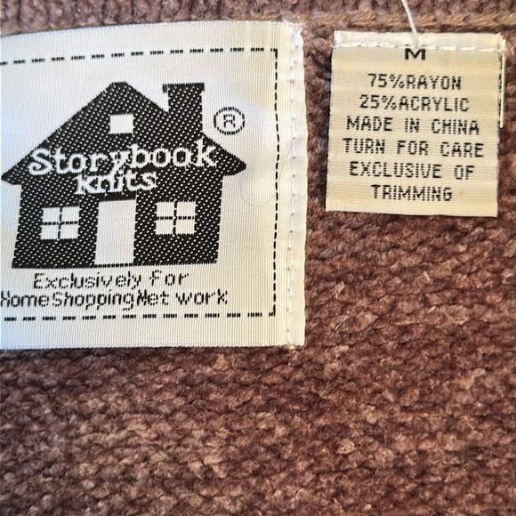Storybook Knits Vintage Chenille Embroidered Cardigan Sweater - Picture 12 of 12